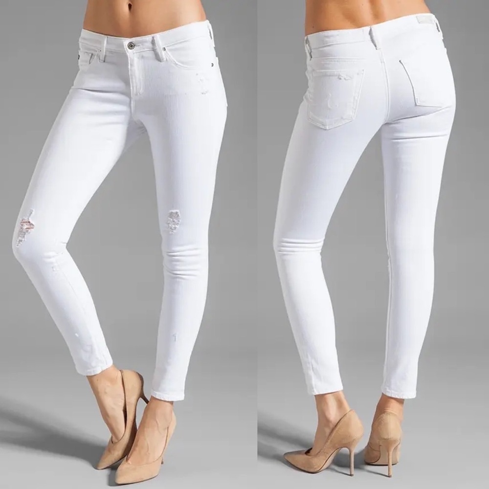 AG The Legging Ankle Jeans in White Size 31